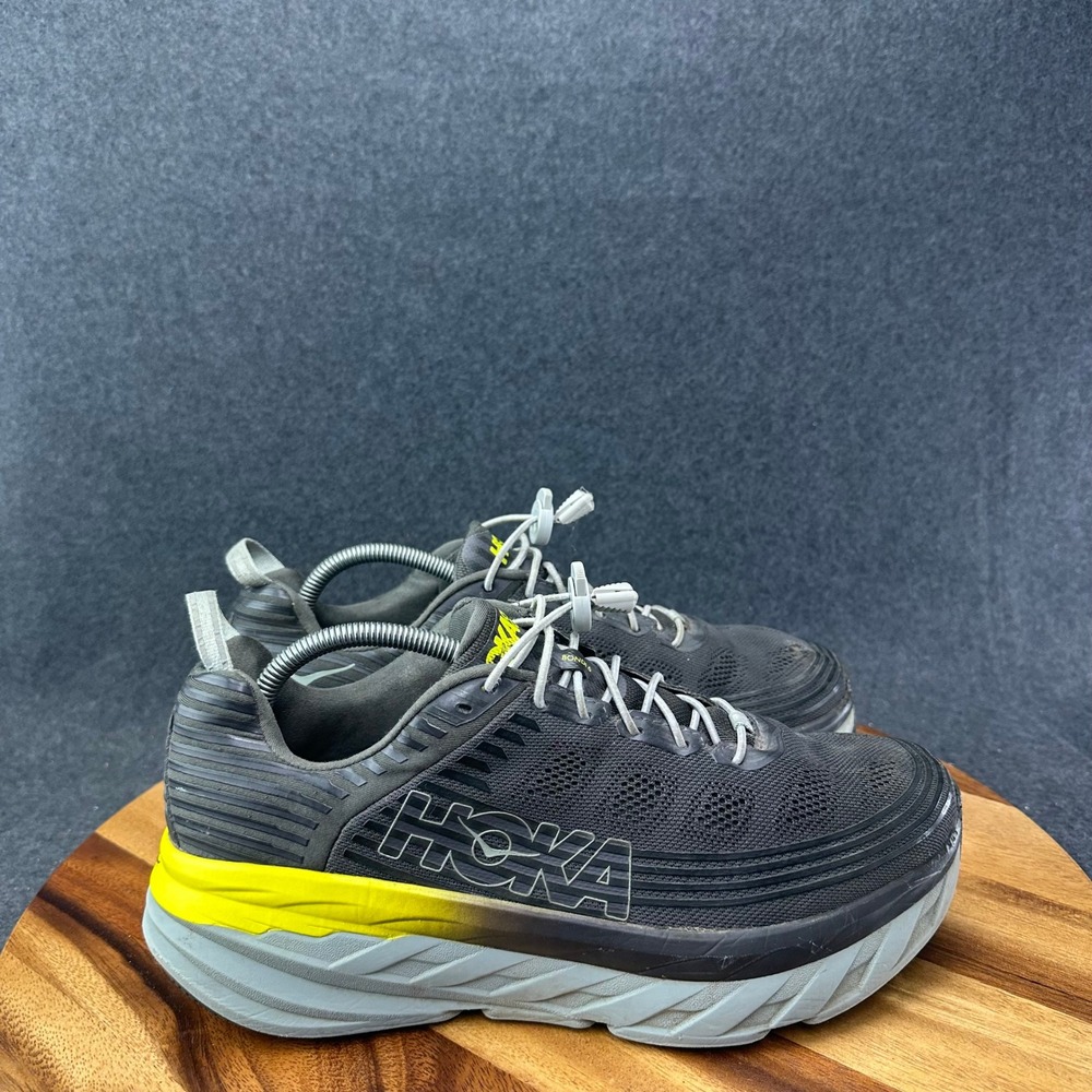 Hoka One One Bondi 6 Running Shoes Mens Size 10.5 Gray Cushioned 1019269 BOPV